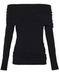 Cortana - Velora, Schwarzes Stretch-Cupro-Top - Lyst