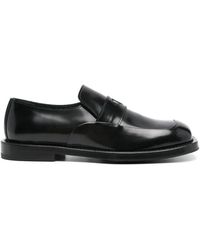 Moschino - Schwarze Lederschuhe Mit Flachem Absatz - Lyst