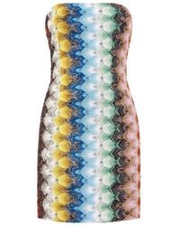 Missoni - Zigzag Strapless Mini Dress - Lyst