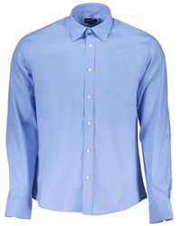 North Sails - Camicia in cotone azzurro design classico - Lyst