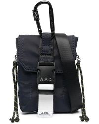 A.P.C. - Leder und stoff crossbody tasche - Lyst