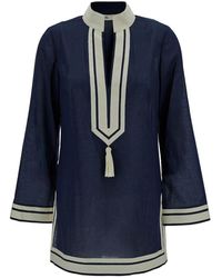 Tory Burch - Blaues Hemd Elegant Vielseitig Chic Stil - Lyst