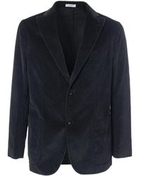 Boglioli - Jassen ,Blauw ,Katoen Velvet Jas Met Twee Knopen - Lyst