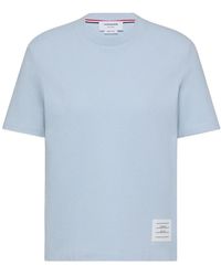 Thom Browne - T-Shirt Met Ronde Hals En Streepdetails - Lyst