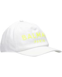 Balmain - Cappello da baseball in cotone con logo - Lyst
