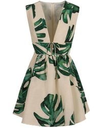 Raquel Diniz - Seiden leinen kleid mit schleife - Lyst