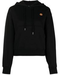 KENZO - Hoodies & Sweatvesten ,Zwart ,Katoen Tiger Crest Logo Boxy Hoodie - Lyst