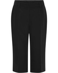 Bruuns Bazaar - Korte Broeken ,Zwart ,Polyester Zwarte Capri Broek Elegante Stijl - Lyst