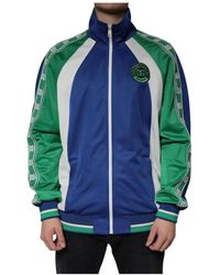 Dolce & Gabbana - Jassen ,Veelkleurig ,Polyester Bomberjack Met Logodetails - Lyst