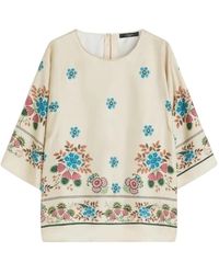 Weekend by Maxmara - Blusa De Sarga De Seda Estampada - Lyst