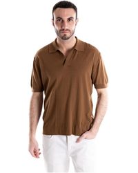 Paolo Pecora - Tops ,Bruin ,Katoen Polo Knit - Lyst