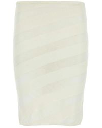 GIMAGUAS - Rokken ,Wit ,Elegant Ivory Viscose Blend Skirt - Lyst