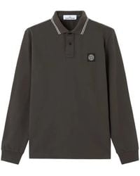 Stone Island - Stretch Langarm Polo Shirt - Lyst