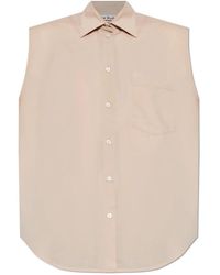 Acne Studios - Overhemden ,Roze ,Katoen Mouwloze Zijden Blouse - Lyst