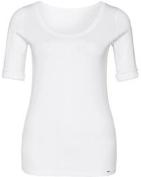 Marc Cain - Klassisches Weißes Rundhals T-Shirt - Lyst