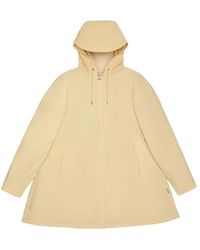 Rains - Jassen ,Polyester A-Lijn Trapezium Jas Met Capuchon - Lyst