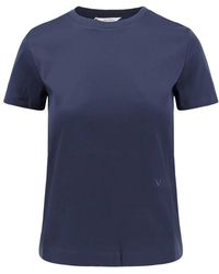 Max Mara - Tops ,Blauw ,Katoen Nerina Katoenen T-Shirt Met Borduursel - Lyst