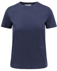 Max Mara - Tops ,Blauw ,Katoen Nerina Katoenen T-Shirt Met Borduursel - Lyst