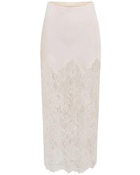 LoveShackFancy - Satijnen Kant Maxi Rok - Lyst