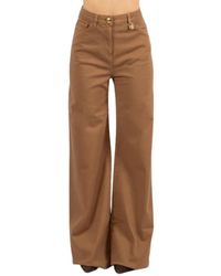 Elisabetta Franchi - Broeken ,Bruin ,Denim Denim Palazzo Broek - Lyst