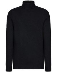 Dondup - Truien & Vesten ,Blauw ,Wol Wollen Coltrui - Lyst