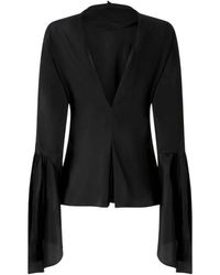Pinko - Crêpe De Chine Blouse Met Achterkant Halslijn - Lyst
