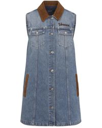 Versace - Denim A-Line Jurk - Lyst