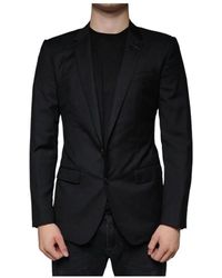 Dolce & Gabbana - Schwarzer slim fit blazer martini stil - Lyst