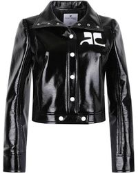 Courreges - Giacca in vinile re-edition con bottoni a pressione - Lyst
