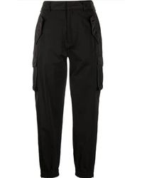 Ermanno Scervino - Pantalones cargo negros con cintura alta y cierre de cremallera - Lyst