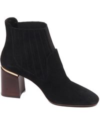 Tod's - Schoenen ,Zwart ,Vintage Effect Laars Schoen Model - Lyst