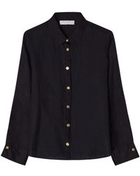 BUSNEL - Overhemden ,Blauw ,Katoen Nenne Linen Shirt - Lyst