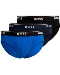 BOSS - 3er-pack baumwoll-slips mit logo-bund - Lyst