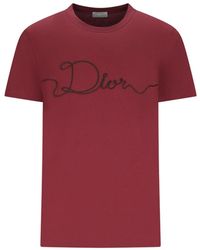 Dior - T-Shirt 68Cm Met Lintborduurwerk - Lyst