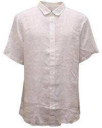 Armani - Camicia Exchange Regular Linnen Shirt - Lyst
