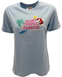 MC2 Saint Barth - Tops ,Blauw ,Heldere Blauwe Saint Tropez T-Shirt - Lyst