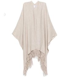 Brunello Cucinelli - Jassen ,Polyester Cape Met Franjes - Lyst