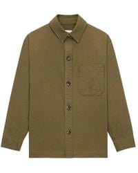 Saint Laurent - Cotton-Linen Cassandre Overshirt - Lyst