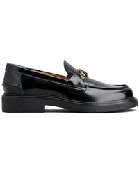 Tod's - Schoenen ,Zwart ,Zwarte Leren Loafers Met Kettingdetail - Lyst