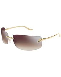 Cartier - Rechteckige Randlose Sonnenbrille Rot Verlauf - Lyst