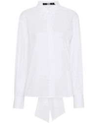 Karl Lagerfeld - Camicia in popeline di cotone biologico bianca - Lyst