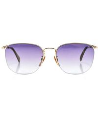 David Beckham - Accessoires ,Geel ,Vierkante Metalen Zonnebril - Lyst