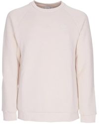 adidas - Weiße crew neck sweatshirt mit ikonischem logo - Lyst