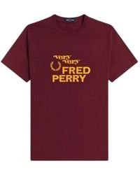 Fred Perry - Tops ,Rood ,Katoen Graphic T-Shirt - Lyst