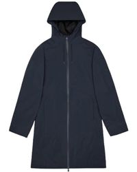 Rains - Wasserdichte Lange Jacke Mit Kapuze Und Reißverschluss - Lyst
