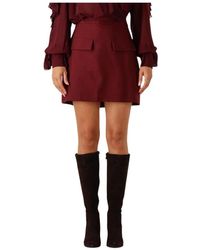 Notre-v - Rokken ,Rood ,Polyester Bordeaux A-Lijn Rok Voor De Herfst - Lyst