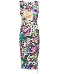 Just Cavalli - Floral-print Ruched Maxi Dress - Lyst