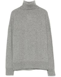 Emporio Armani - Grauer Seiden & Nylon Pullover - Lyst
