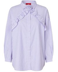 Crās - Gestreiftes Oversized-Shirt Mit Rosen-Details - Lyst