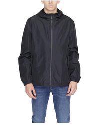 Suns - Jassen ,Zwart ,Polyester Zwarte Hoodie Met Rits - Lyst